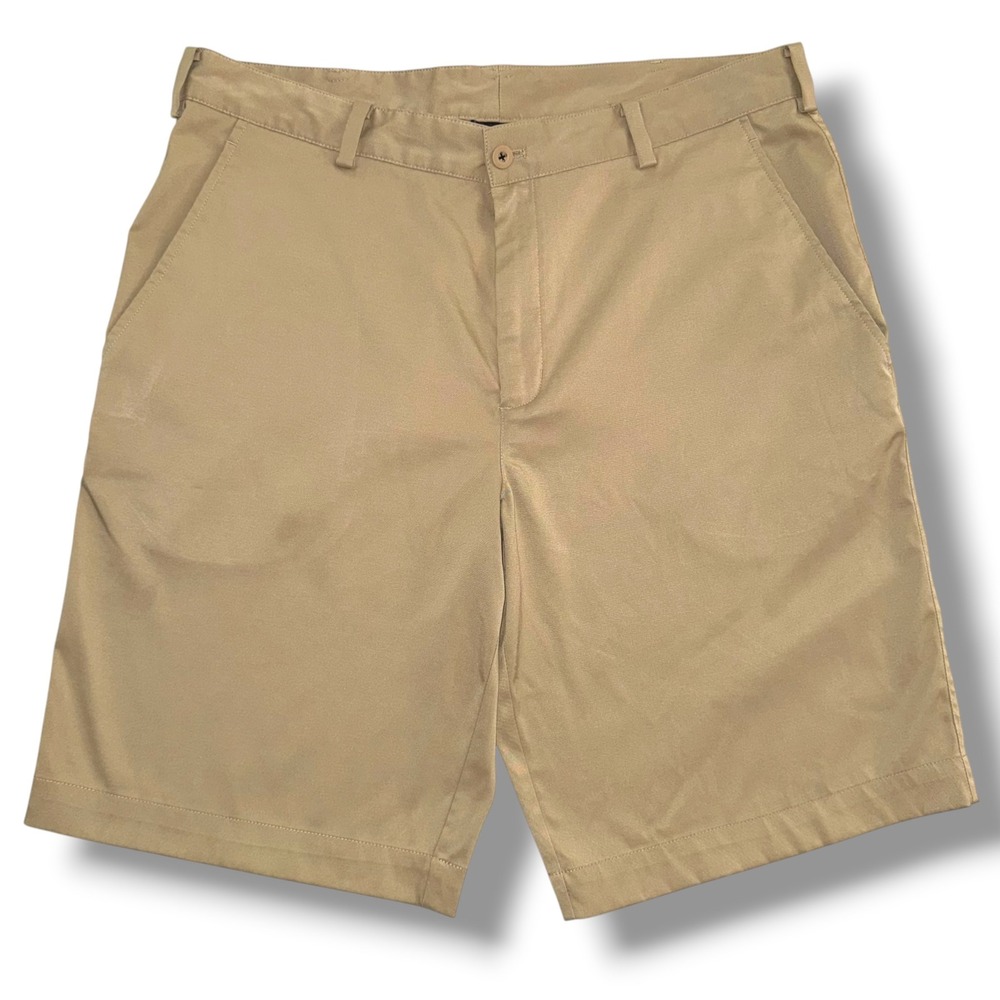 Nike Golf Dri-FIT Khaki Tan Flat Front Shorts Mens 35 Chino‎